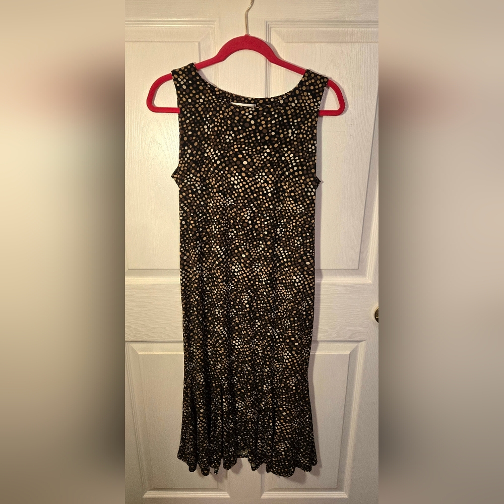 Julian Taylor Black Maxi Sheath Dress with Crew Neck and Sleeveless Design